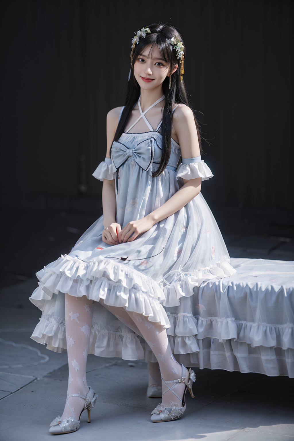 00018-3655052530-best quality, quality, masterpiece, photorealistic, 1girl, solo, sitting, full body, black hair, straight hair, looking at viewe.png